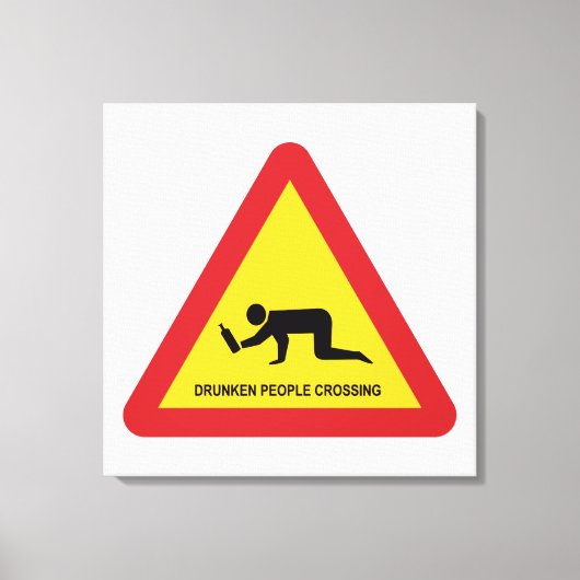 DROOGGENDE MENSEN DIE DE VERKEERSZIJDE OVERSCHRIJD CANVAS AFDRUK (Voorkant)