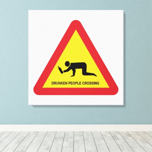 DROOGGENDE MENSEN DIE DE VERKEERSZIJDE OVERSCHRIJD CANVAS AFDRUK (Insitu (Houten vloer))