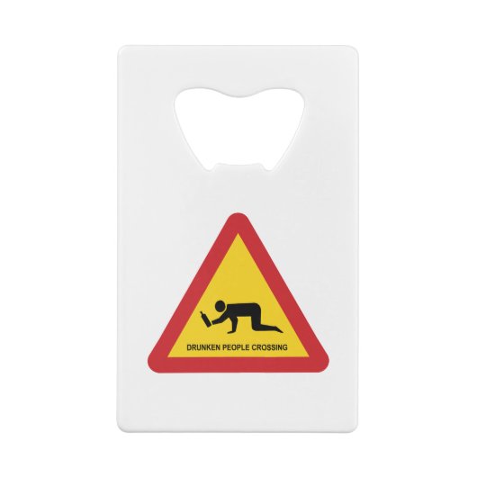 DROOGGENDE MENSEN DIE DE VERKEERSZIJDE OVERSCHRIJD CREDITKAART FLESSENOPENER (Achterkant)