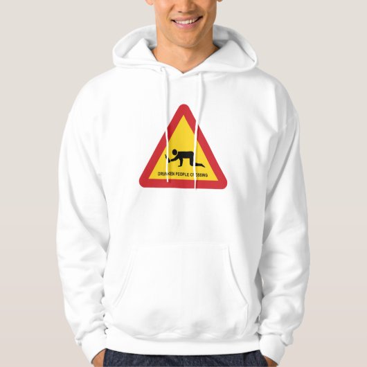 DROOGGENDE MENSEN DIE DE VERKEERSZIJDE OVERSCHRIJD HOODIE (Voorkant)