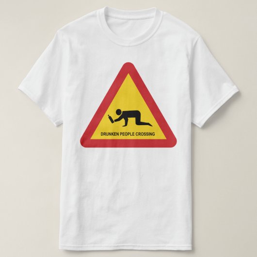 DROOGGENDE MENSEN DIE DE VERKEERSZIJDE OVERSCHRIJD T-SHIRT (Design voorkant)