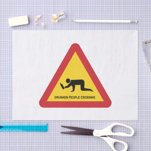 DROOGGENDE MENSEN DIE DE VERKEERSZIJDE OVERSCHRIJD TISSUEPAPIER (Craft)