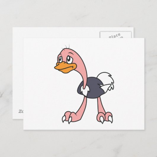 Droogkaarten voor vogels die in struisvogels worde uitnodiging briefkaart (Voorkant / Achterkant)