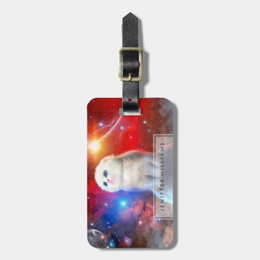 Droogkat in de ruimte bagagelabel (Voorkant verticaal)