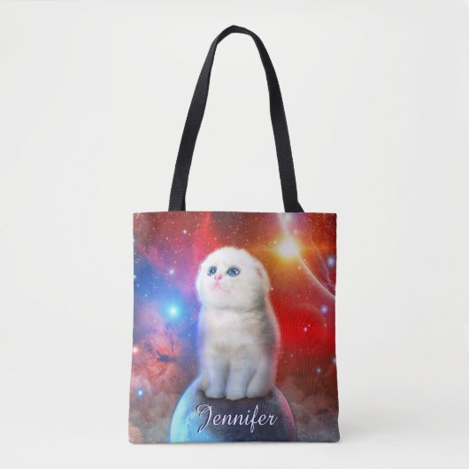 Droogkat in de ruimte tote bag (Voorkant)