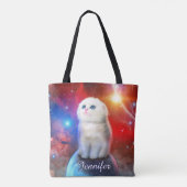 Droogkat in de ruimte tote bag (Achterkant)