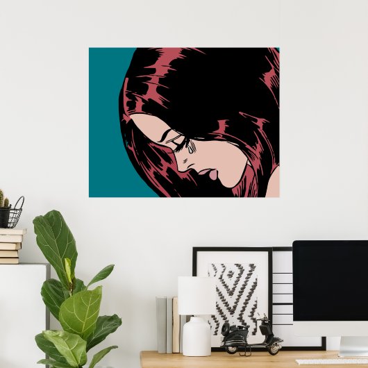 Droogmeisje ( komisch meisje) poster (Thuiskantoor)