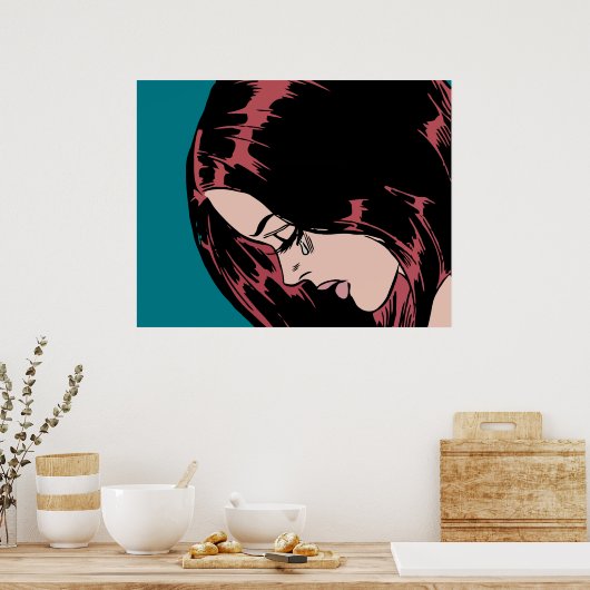 Droogmeisje ( komisch meisje) poster (Keuken)