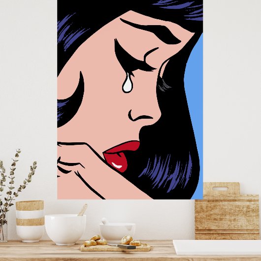 Droogmeisje ( komisch meisje) poster (Keuken)