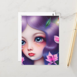 Droogmeisje met Big Blue Eyes Briefkaart