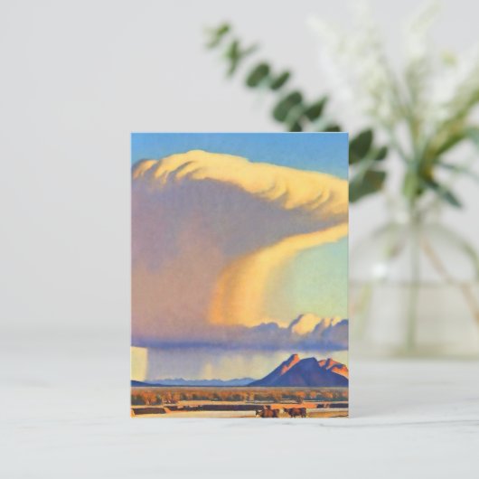 “Droogte en stortbui” van Maynard Dixon Briefkaart (Staand voorkant)