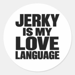 Droogvlees Is Mijn Liefdestaal Grappige Rundvlees Ronde Sticker
