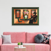 Droogvrouw in Café uit 1920 Canvas Afdruk (Insitu (Woonkamer))