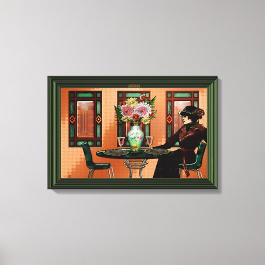 Droogvrouw in Café uit 1920 Canvas Afdruk (Voorkant)
