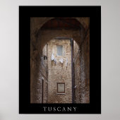 Droogwas in het zwarte poster van Toscane (Voorkant)