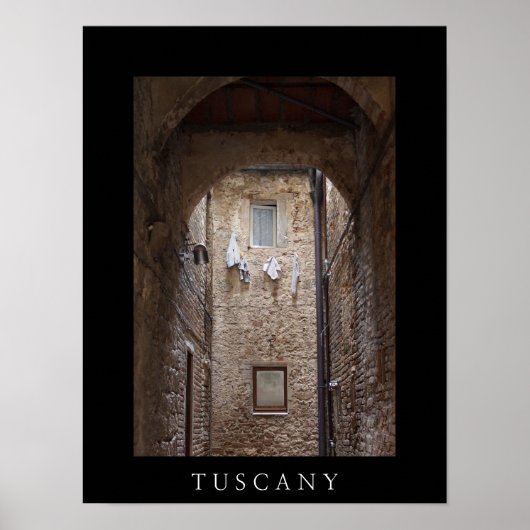 Droogwas in het zwarte poster van Toscane (Voorkant)