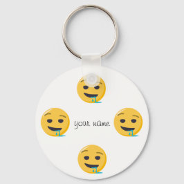 Drool Emoji Face en '' Jouw naam here " Sleutelhanger