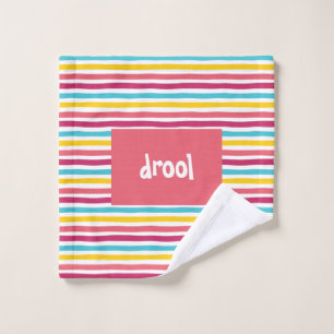 "Drool" Kleurrijke Gestreepte Snoep Grappig Washandje