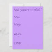 Drool Monster Birthday Party Invitation Kaart (Achterkant)