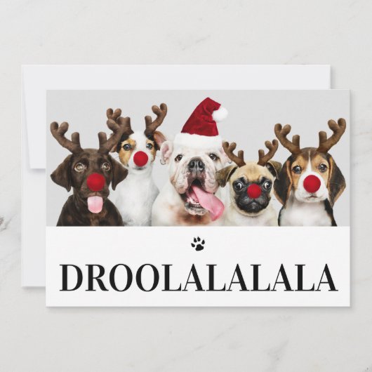 Droolalala Dog Kerstmis 5-fotokaart Kaart (Voorkant)
