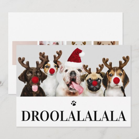 Droolalala Dog Kerstmis 5-fotokaart Kaart (Voorkant / Achterkant)