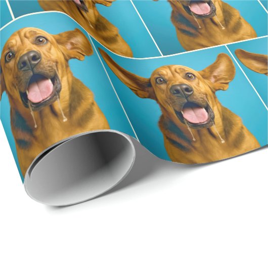 Drooling Bloodhound With Surprised Expression Cadeaupapier (Rol Hoek)
