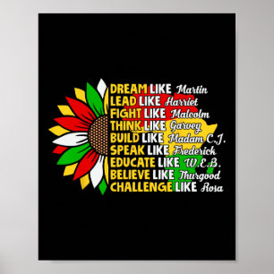 Droom als Afrikaanse leider voor mannen Vrouwen Zw Poster