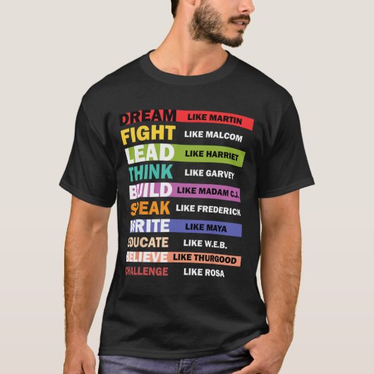 Droom als Martin, Leef als Harriet Zwarte Geschied T-shirt (Voorkant)