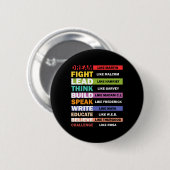 Droom als Martin, leid als Harriet Zwarte Geschied Ronde Button 5,7 Cm (Voorkant /achterkant)