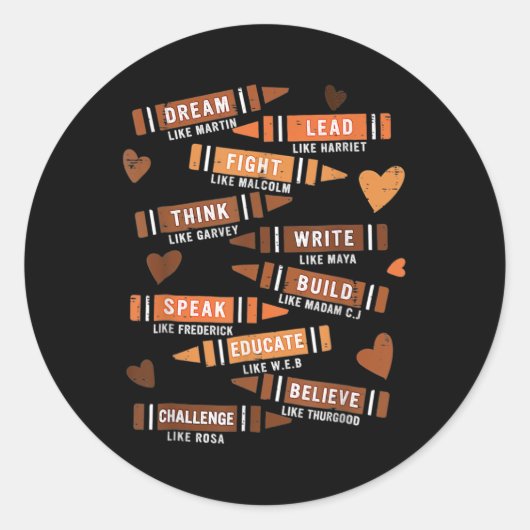 Droom Als Martin Leiders Afrikaanse Zwarte Geschie Ronde Sticker (Voorkant)