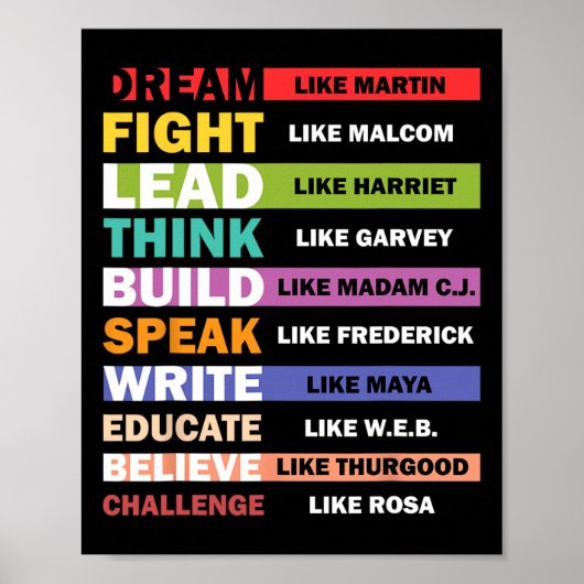 Droom als Martin, Leiderschap als Harriet Zwarte G Poster (Voorkant)