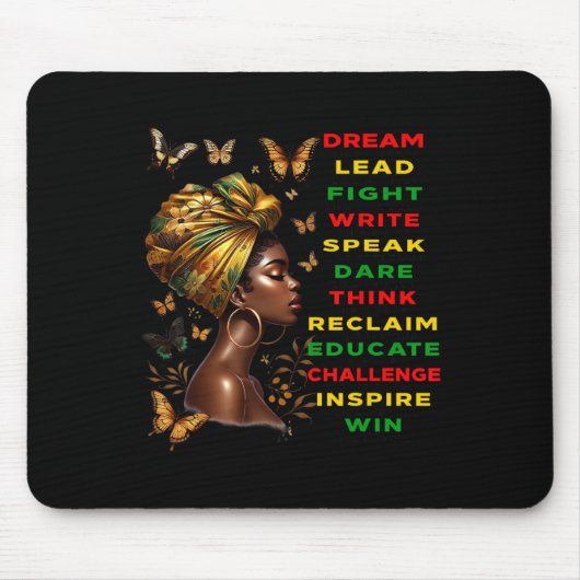 Droom als zwarte vrouw Martin Black History Month Muismat (Voorkant)