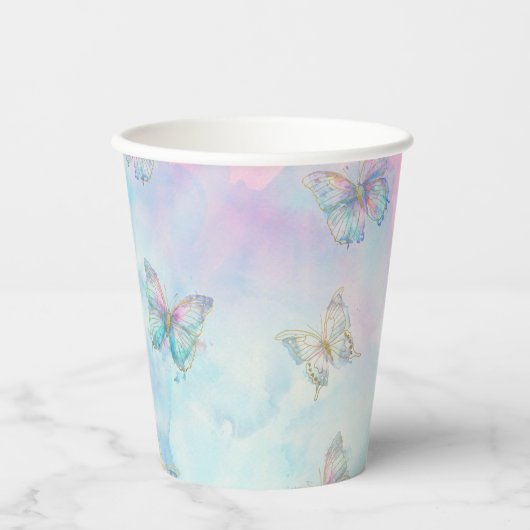 Droom Betoverd om je vlinder te ontmoeten Papieren Bekers (Voorkant)