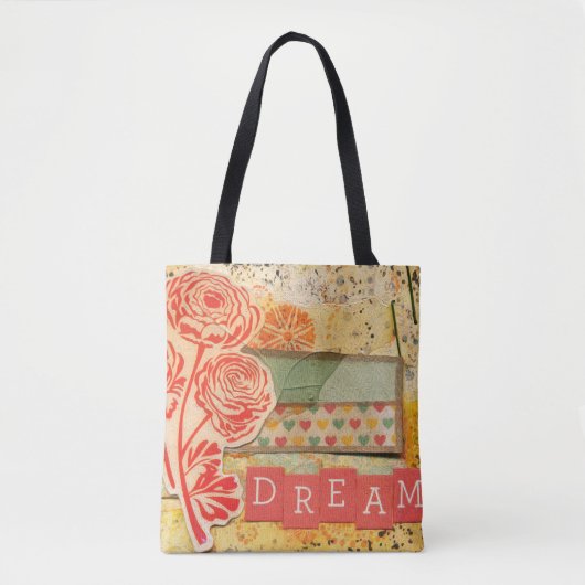 Droom Bloemcollage Canvas Tas (Voorkant)