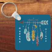 Droom Boho Tribal Inheems Aangepast Stam/Naam Sleutelhanger (Voorkant)