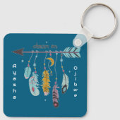 Droom Boho Tribal Inheems Aangepast Stam/Naam Sleutelhanger (Achterkant)
