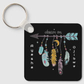 Droom Boho Tribal Inheemse Aangepaste Stam/Naam Sleutelhanger (Voorkant)