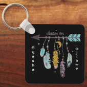 Droom Boho Tribal Inheemse Aangepaste Stam/Naam Sleutelhanger (Voorkant)