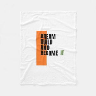 Droom. Bouw. Word. – Inspirerende Groei & Succes Fleece Deken
