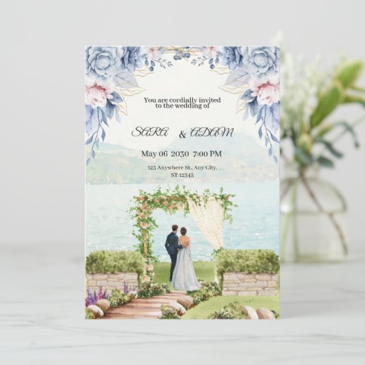 Droom bruiloft uitnodiging (Staand voorkant)