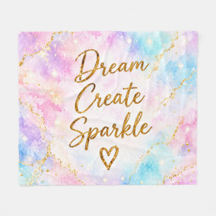Droom Creëer Glans Pastel Waterverf Goud Roze Fleece Deken