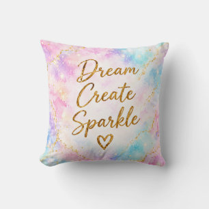 Droom Creëer Glans Pastel Waterverf Goud Roze Kussen