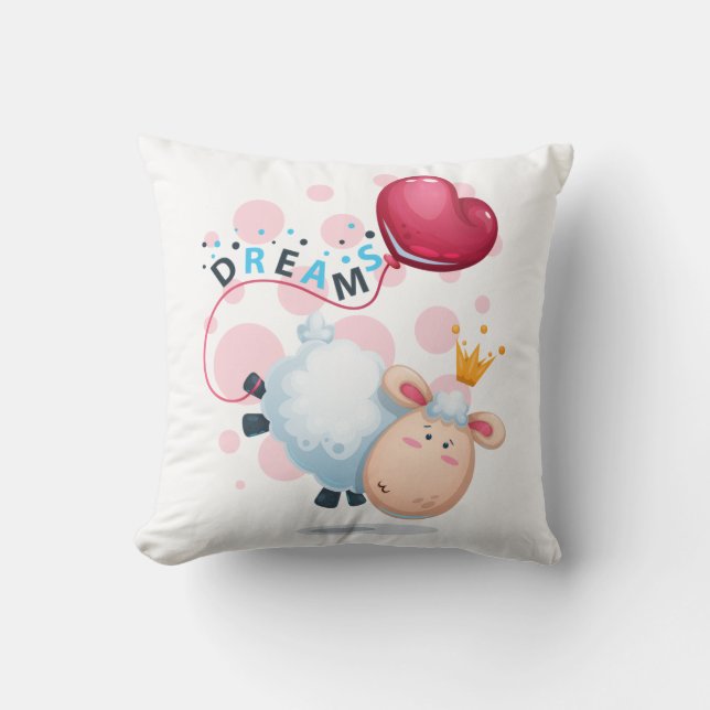 Droom Cute Schaap Worp Kussen (Voorkant)