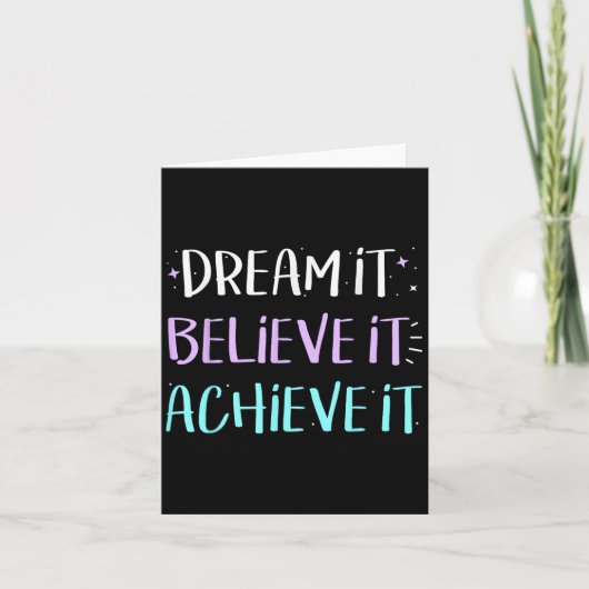 Droom dat het zijn motivatie bereikt kaart (Voorkant)