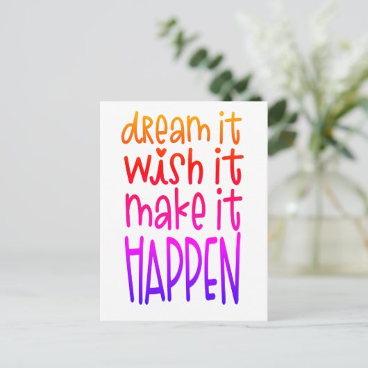 Droom dat het zou willen dat het heldere kleuren z briefkaart (Staand voorkant)