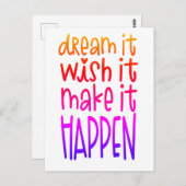 Droom dat het zou willen dat het heldere kleuren z briefkaart (Voorkant / Achterkant)