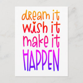 Droom dat het zou willen dat het heldere kleuren z briefkaart