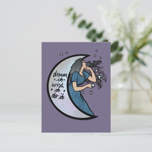 Droom dat het zou willen dat het het doet Moon God Briefkaart (Staand voorkant)