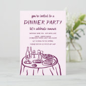 Droom Dinnerfeest Balkon Op Maat Handgetekend Kaart (Staand voorkant)