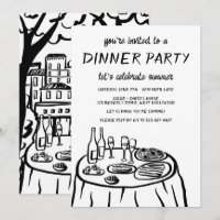 Droom Dinnerfeest Balkon Op Maat Handgetekend
